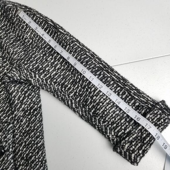 Talbots Black White Wool Alpaca Lined Double Breasted Jacket Excellent! Size 4P - Picture 9 of 11